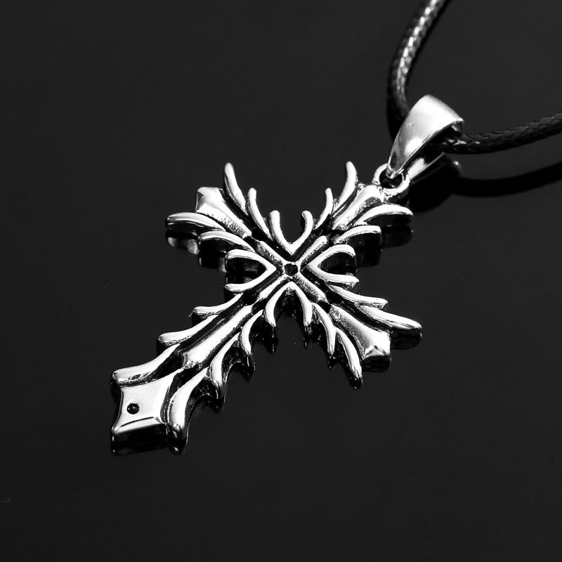 Wholesale Retro Domineering Crown Tag Necklace