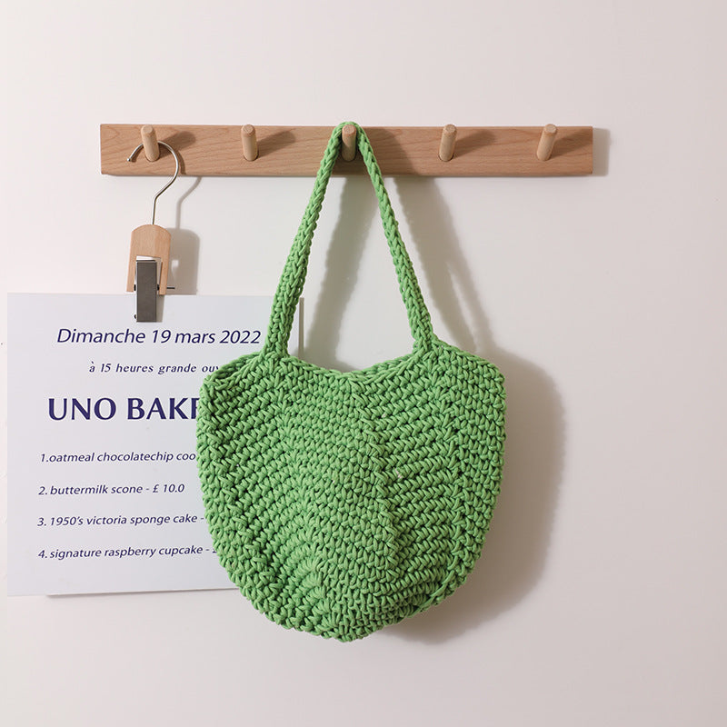 Wholesale Single Shoulder Crochet Vacation Beach Grass Woven Bags