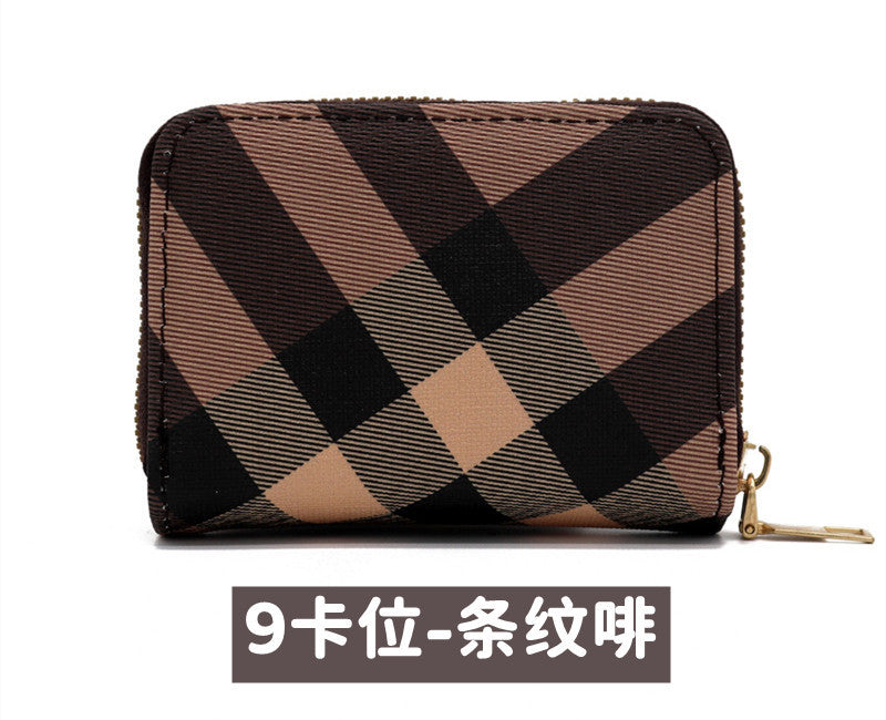 Wholesale women' s large capacity striped accordion card holder