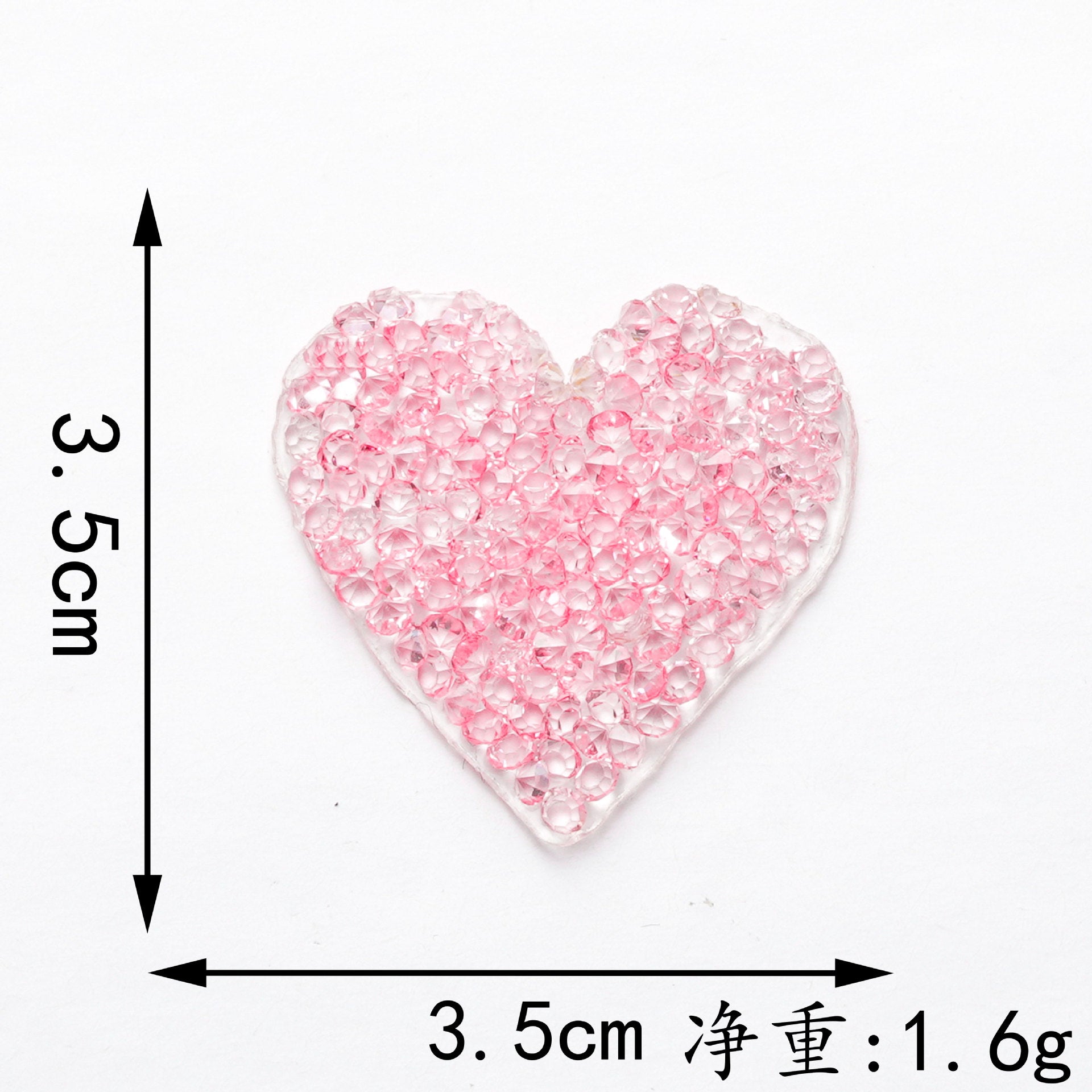 Wholesale 6 color hot melt adhesive heart-shaped rhinestone embroidery DIY Patches