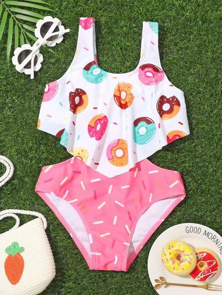 Wholesale Baby One-Piece Donut Backless Multicolor Split Swimwear