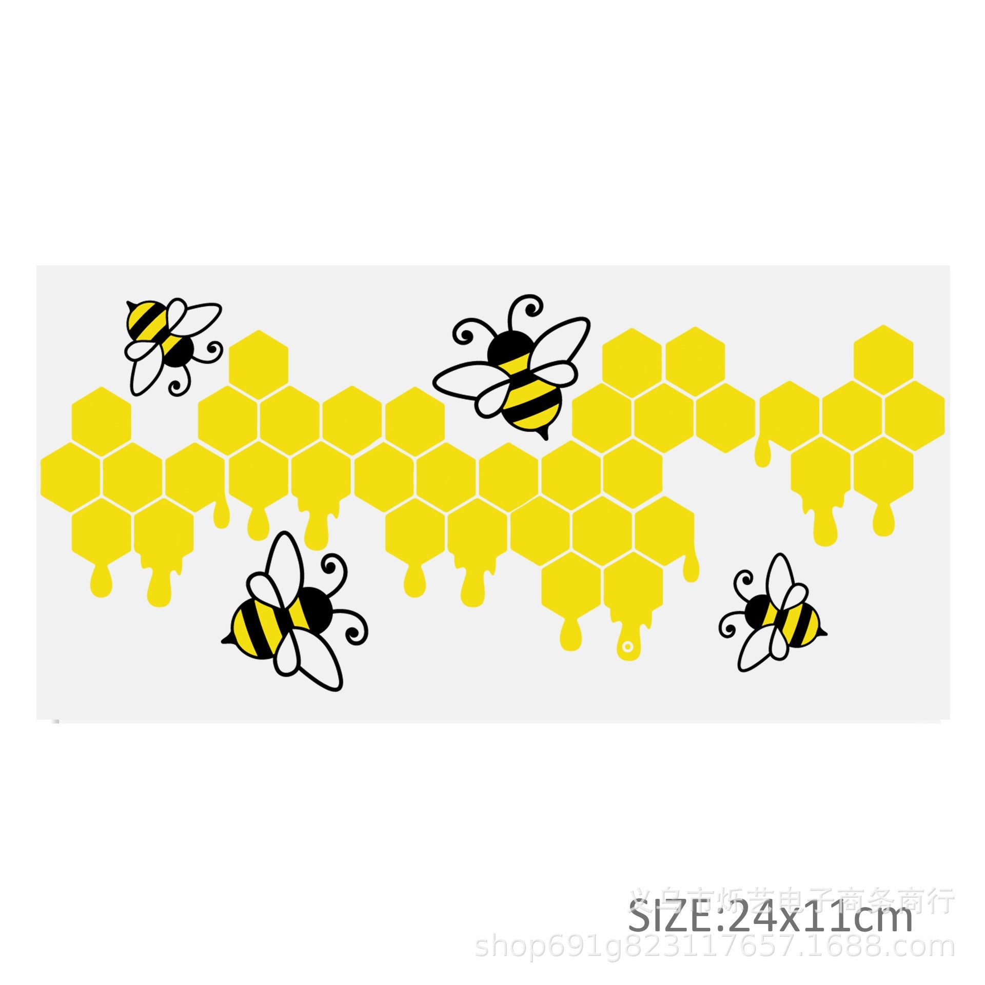 Wholesale 5pcs Sunflower Rainbow Series UV DTF Transfer Crystal Cup Sticker 24cmX11cm