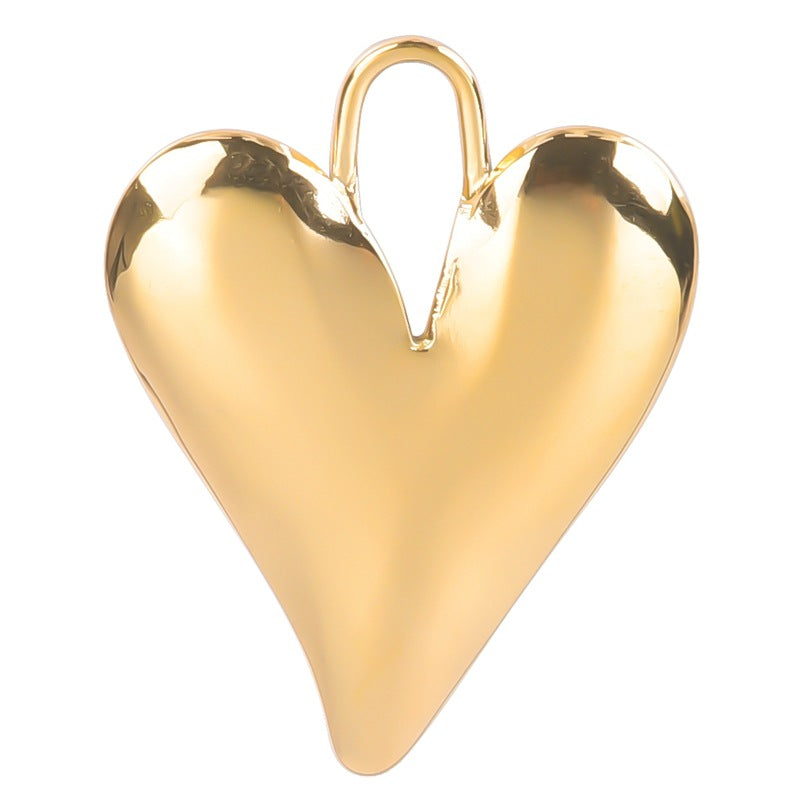Wholesale Love Heart Steel Gold Titanium Steel Colorful Pendant Accessories