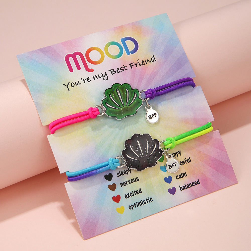 Wholesale 2pcs Temperature Sensitive Color Change Drip Oil Unicorn Bracelet