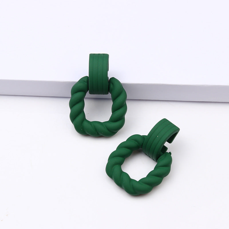 Wholesale Square Semi-circular Splicing Acrylic Earrings