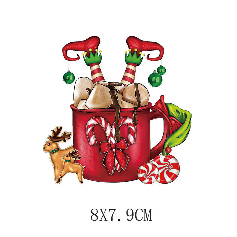 Wholesale 5pcs/pack Cartoon Car Christmas Hot Stamping Sticker UV DTF Ready to Press Transfers Wraps