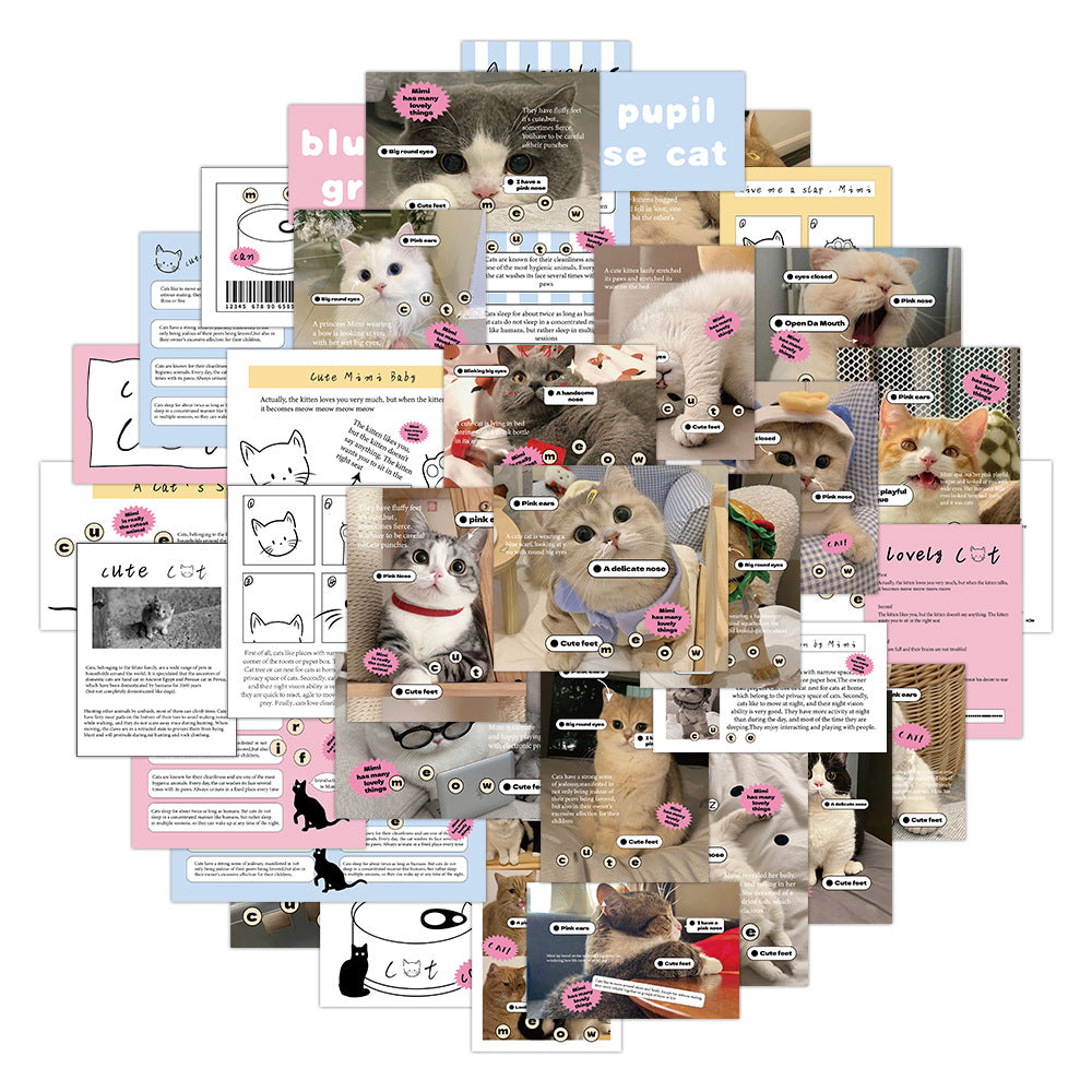 Wholesale 100 Cartoon Cute Kittens and Puppies Waterproof Vinyl Stickers