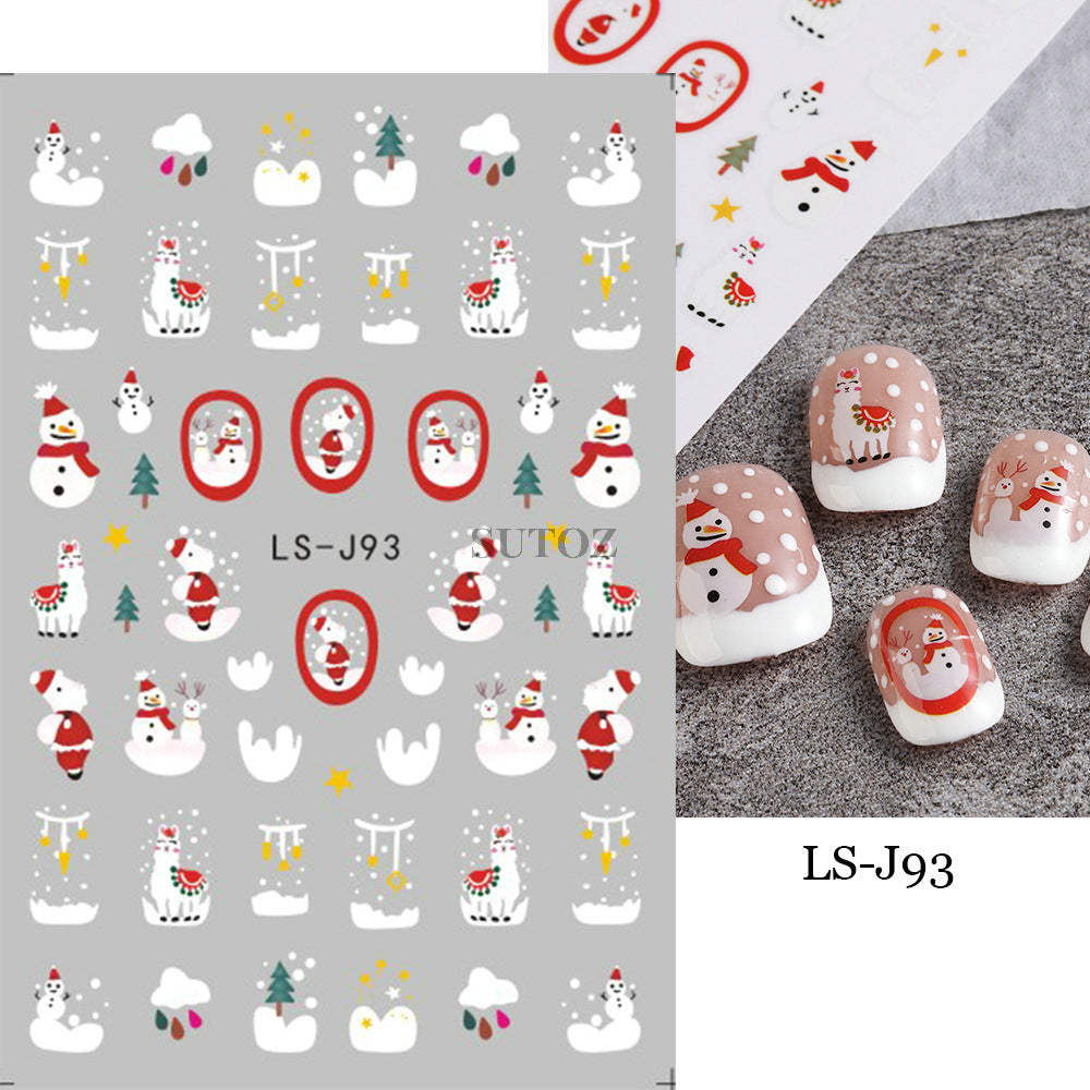 Wholesale 3pcs/pack Children' s cartoon Christmas nail stickers