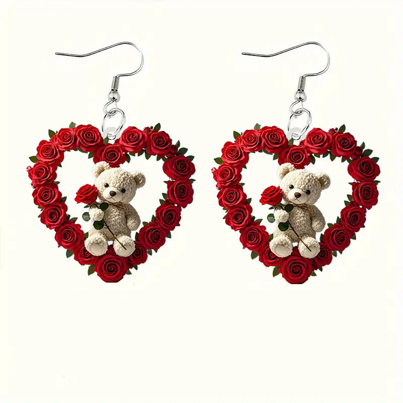 Wholesale Acrylic Rose Bear Heart Party Accessories Valentine's Day/Mother's Day Fashion Accessories