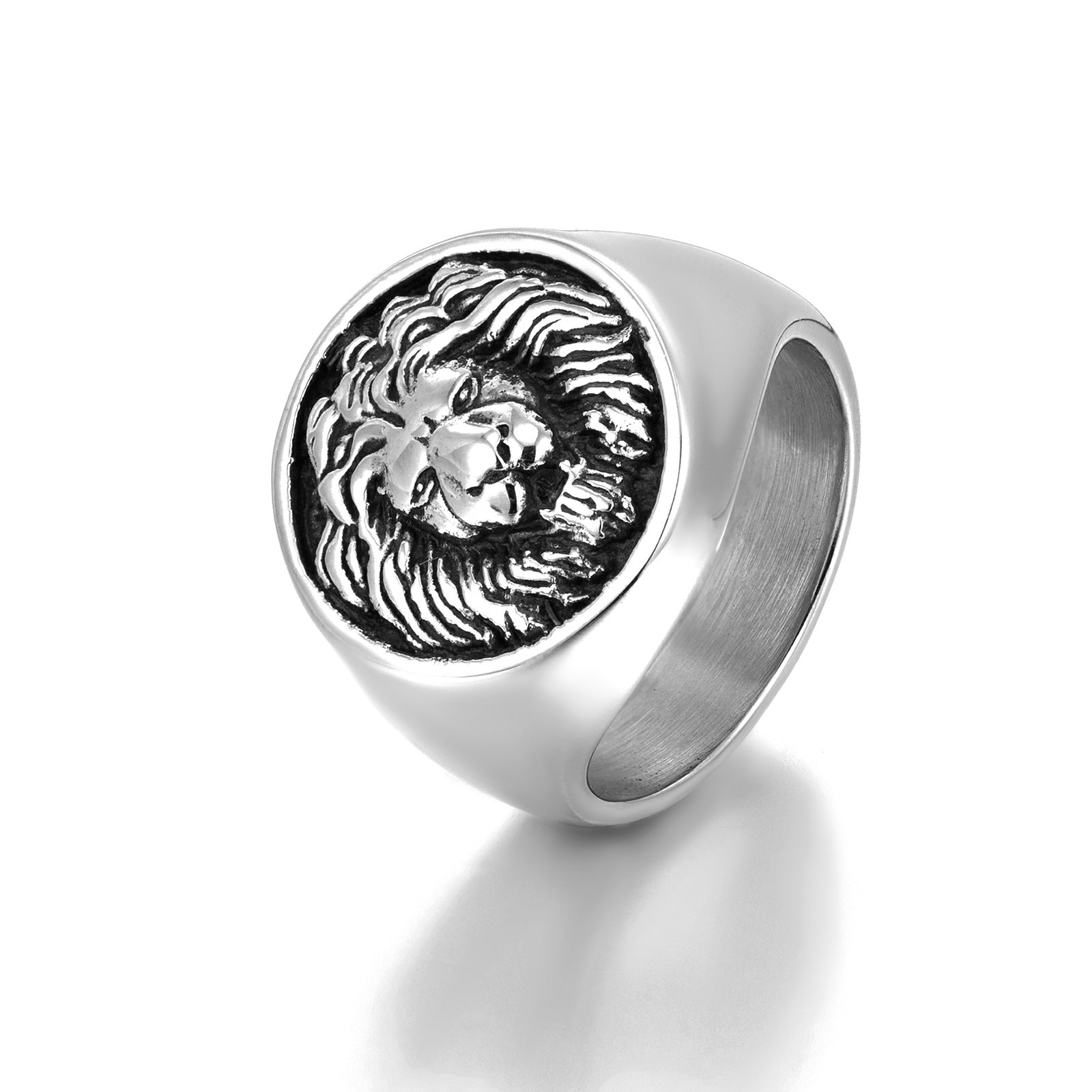 Wholesale Retro Lion's Head Stainless Steel Men's Ring