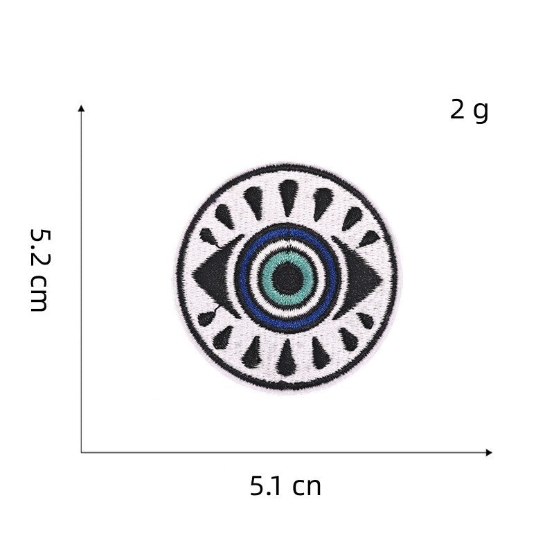 Wholesale Embroidered Evil Eye Iron On Patch Blue Eye Applique Trendy Decorative Accessory For Bags And Clothing Boutique Resale