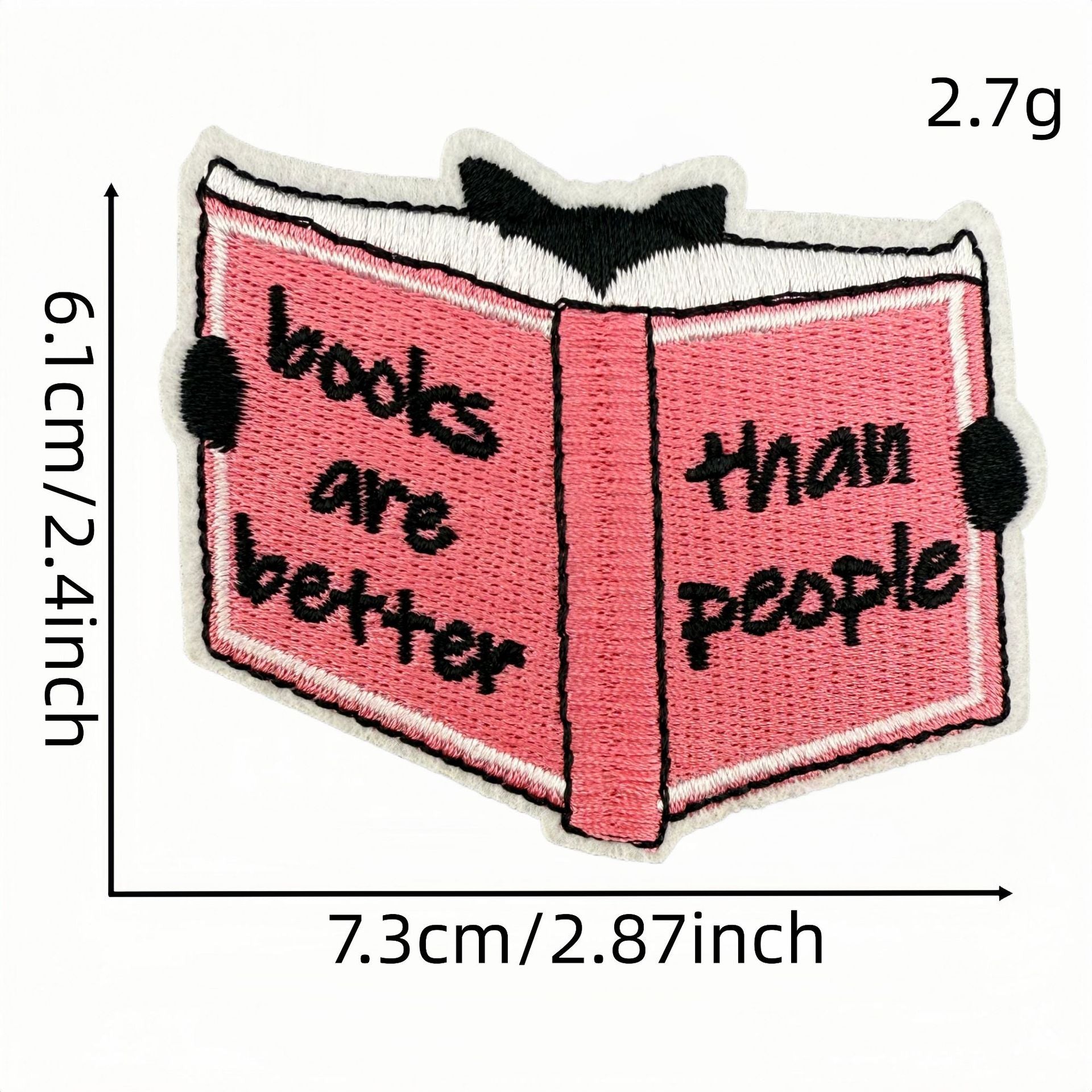 Wholesale Polyester Embroidered Cartoon Book Iron On Patch Reading Badge Decorative Fashion Accessory