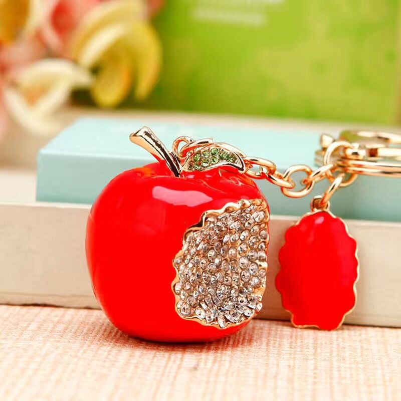 Wholesale Metal Pink Rhinestone Lucky Bag Keychain Chinese Style Car Key Accessory For Women Gift