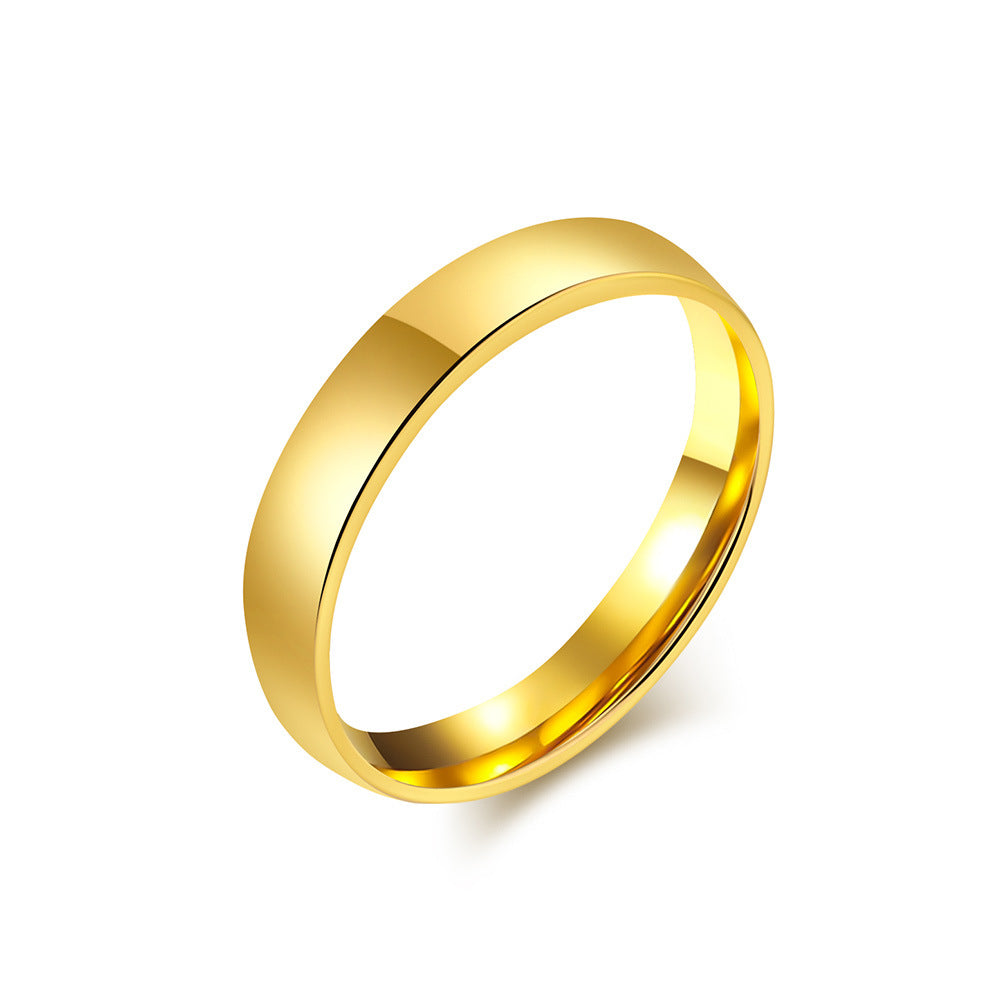 Wholesale 18K gold plated simple cool neutral style high-grade polished titanium steel tail ring