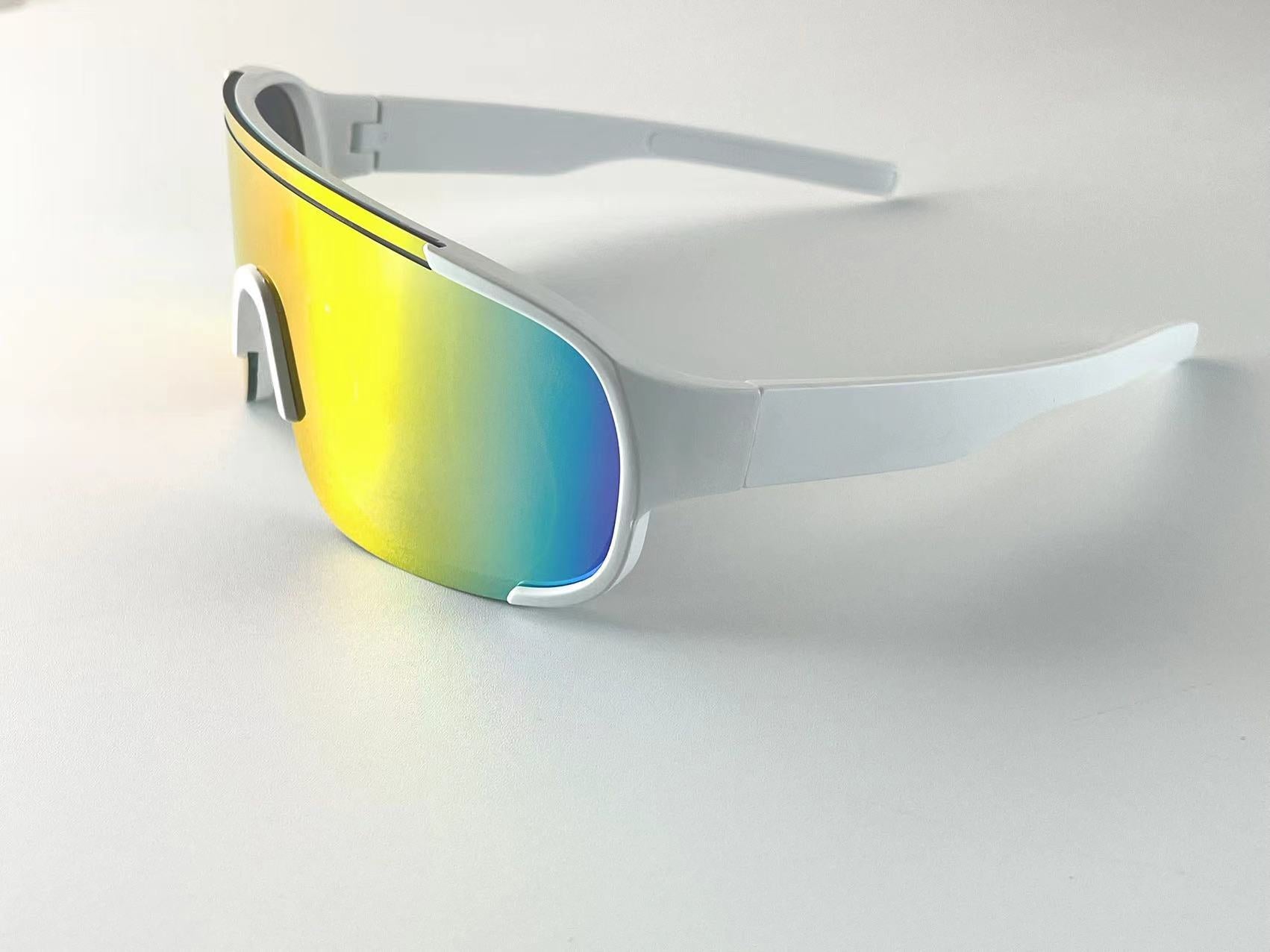 Wholesale Road cycling white mercury sunglasses fashion mountaineering running one-piece sunglasses anti-ultraviolet