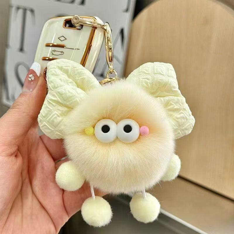 Wholesale New cute plush bow briquettes keychain