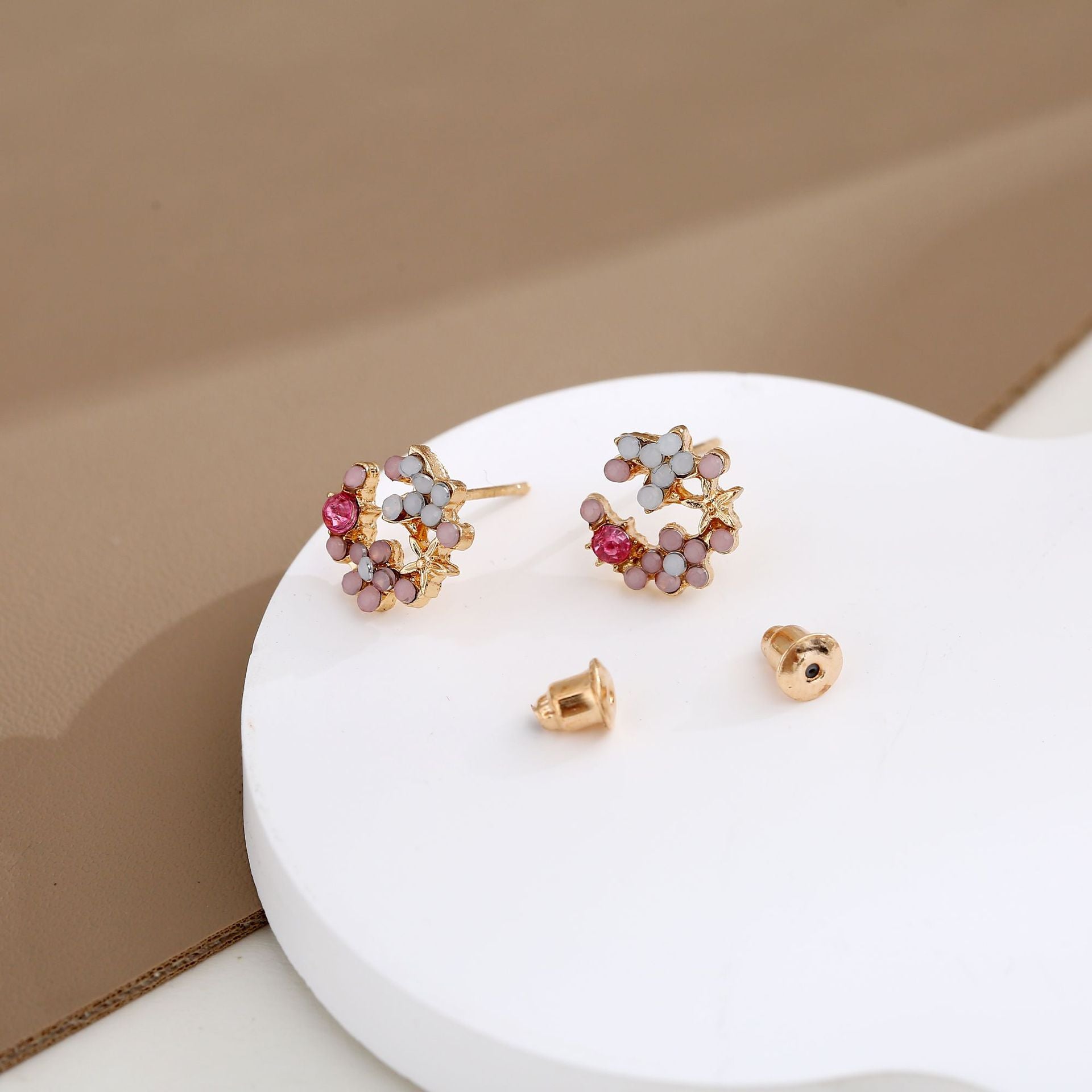 Wholesale Acrylic Butterfly Flower Love Earrings 9-piece Set