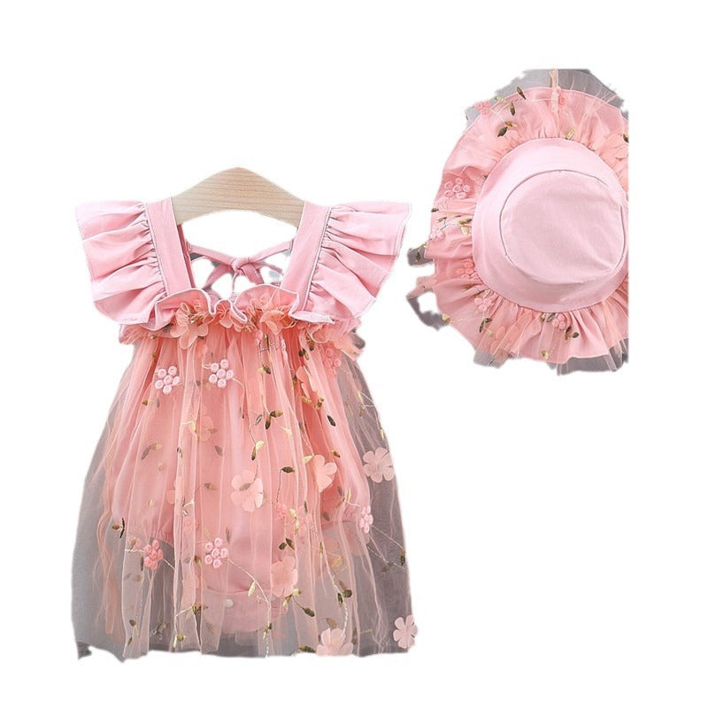 Wholesale Trendy Summer Baby Girl Cotton Sleeveless Korean Style Romper Gift