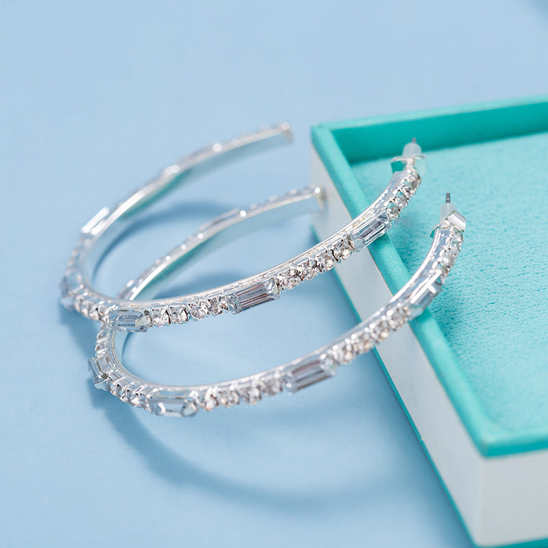 Wholesale C-shaped Diamond Earrings