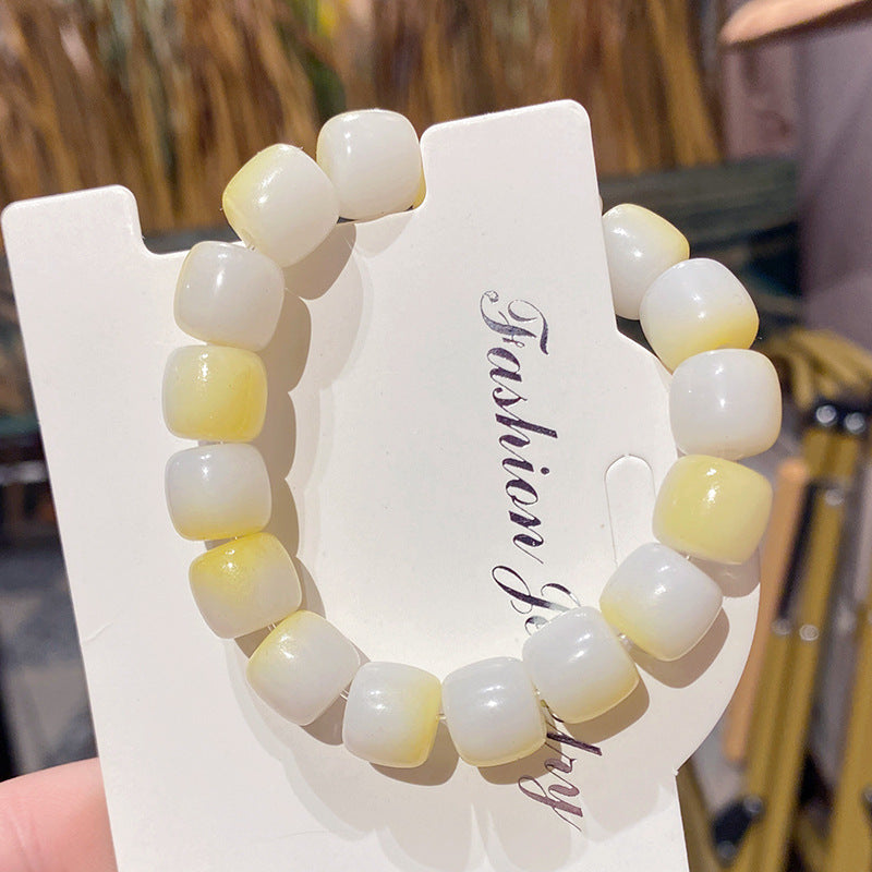 Wholesale Macaron Bamboo Two Tone Beaded Bracelet