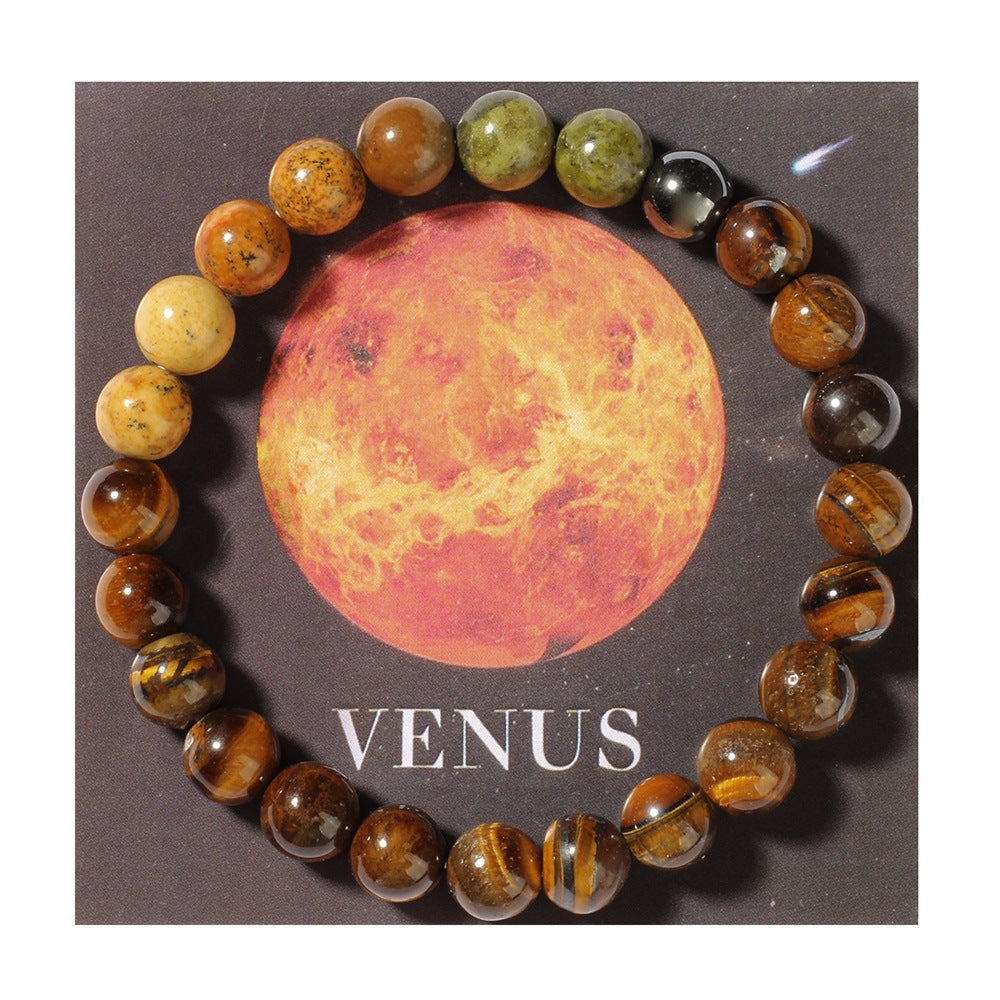 Wholesale Eight Planets Tiger Eye  Picture Stone   Bracelet