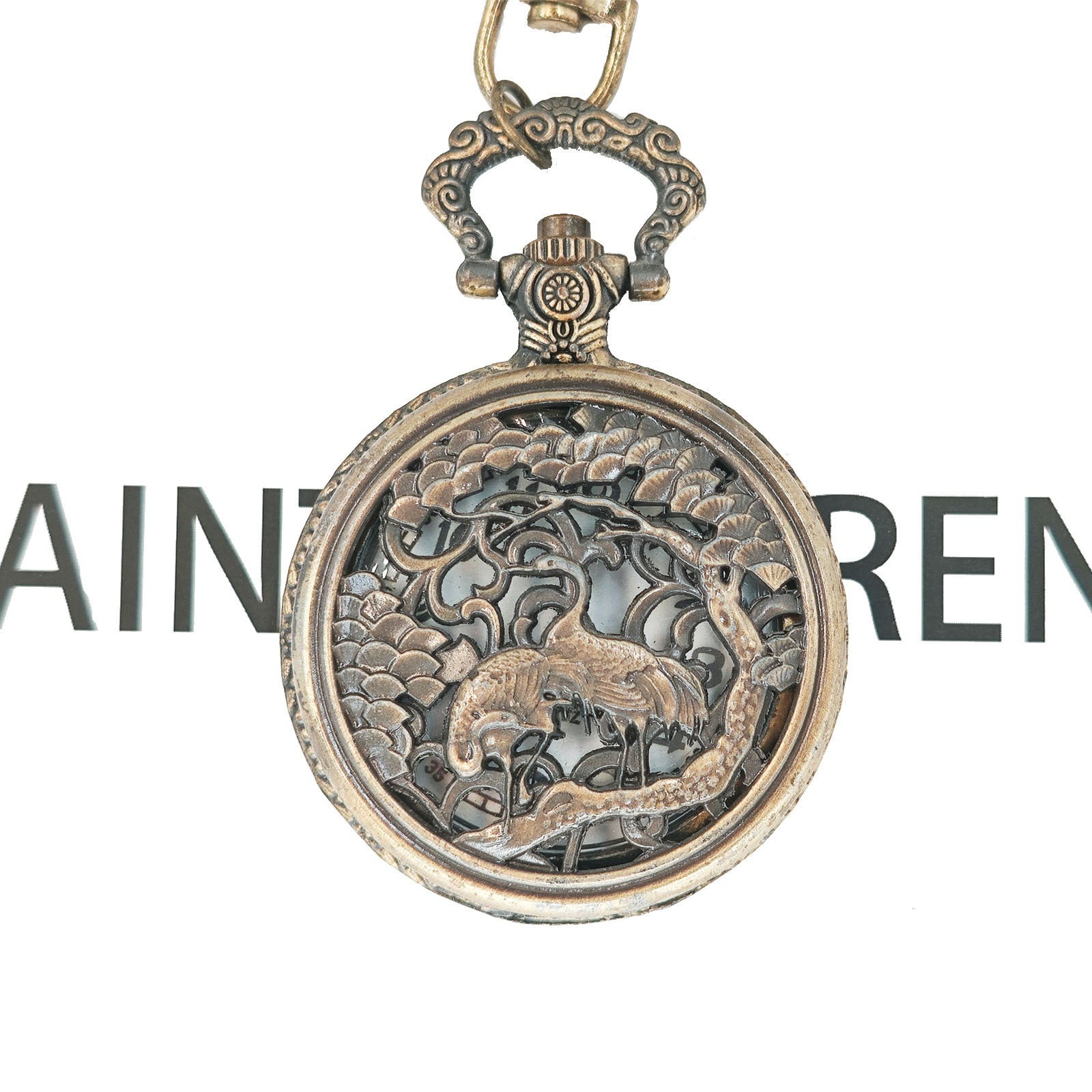 Wholesale Hollow out retro flip quartz pocket watch