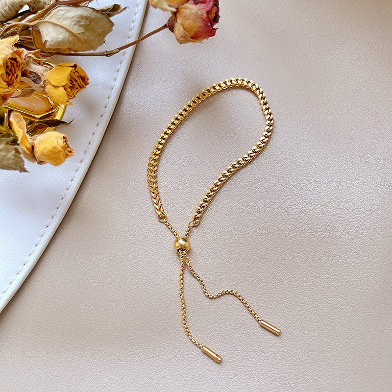 Wholesale Titanium steel golden wheat ear bracelet