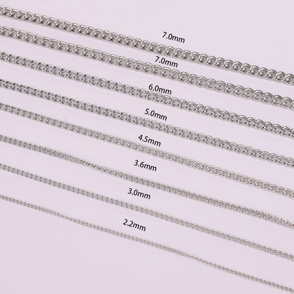 Wholesale Stainless Steel Titanium Steel Simple Twisted Chain DIY Titanium Steel Necklaces