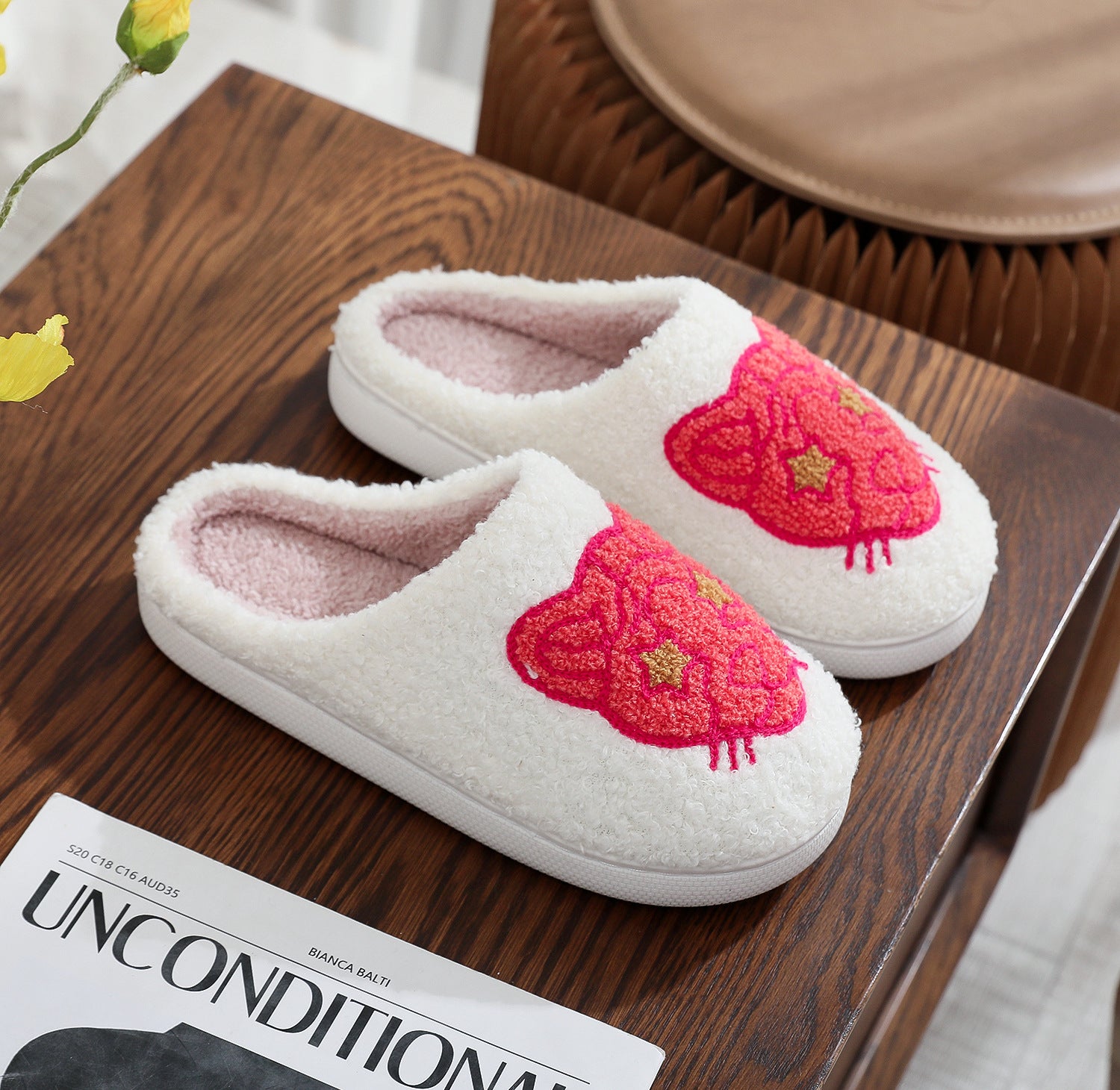 Wholesale Cotton Home Winter Dachshund Animal Embroidery Warm Slippers