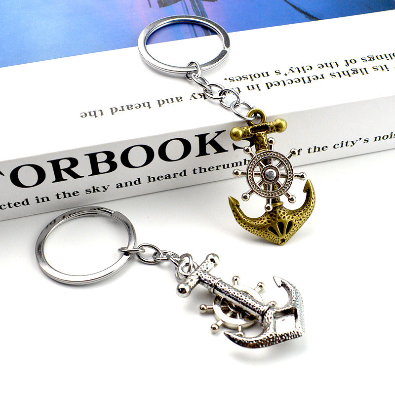 Wholesale personalized retro pirate ship keychain