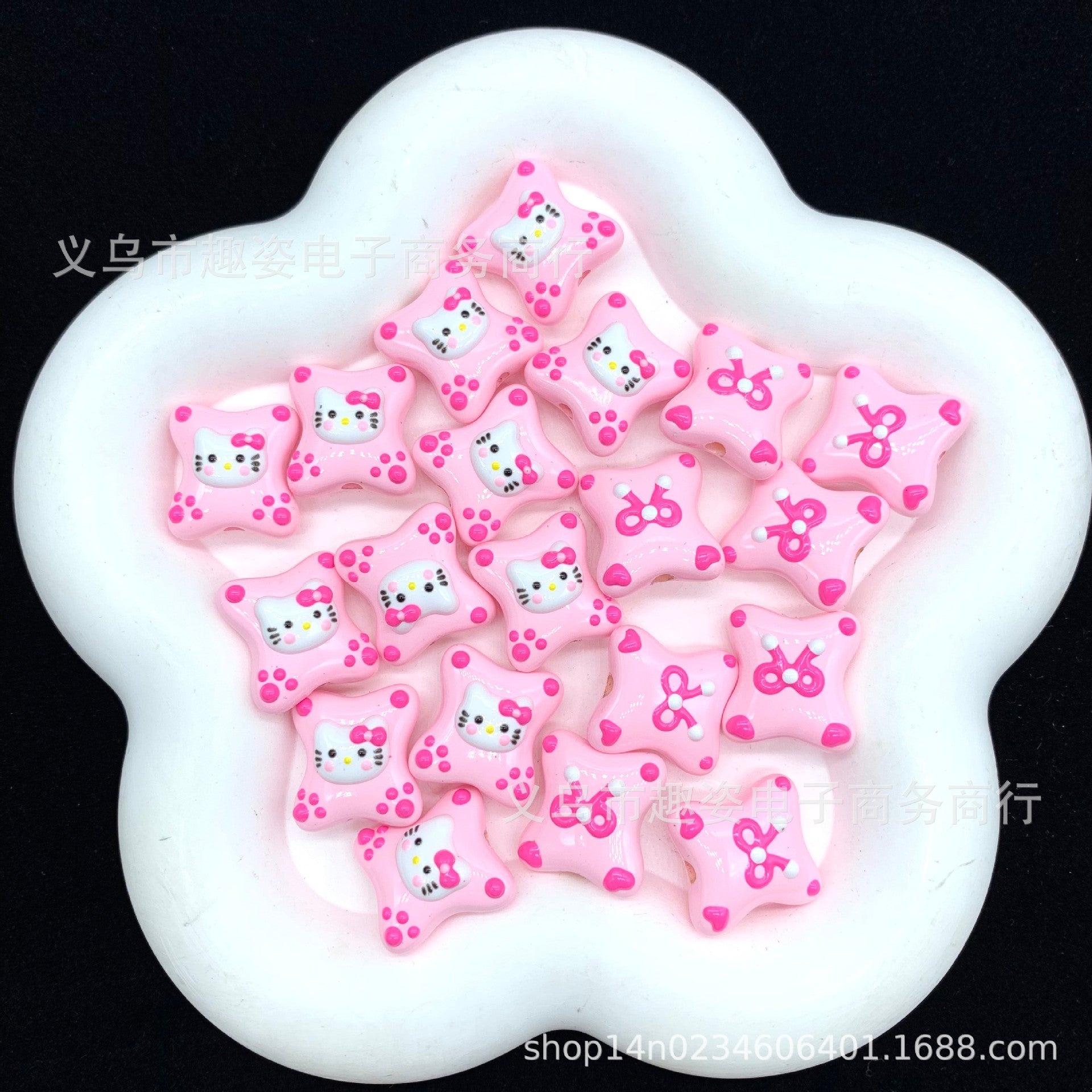 Wholesale 10pcs Panda Bear Cookie Acrylic Beads