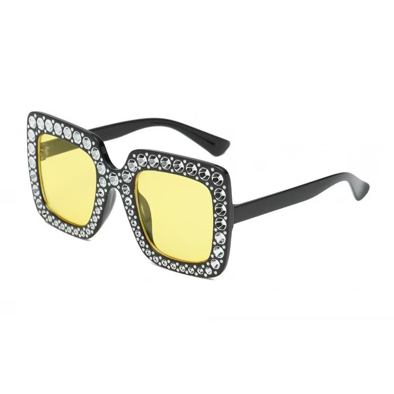 Wholesale Large box diamond studded street photography UV resistant sunglasses