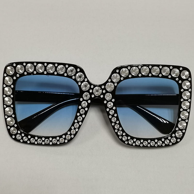 Wholesale Square Frame Diamond Retro Trendy Sunglasses