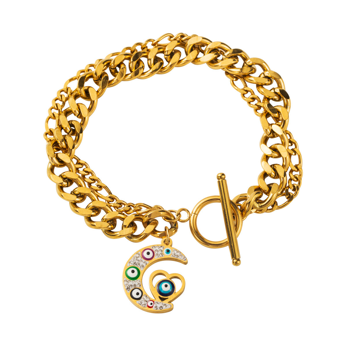 Wholesale Oil Drop Palm Demon Eye Titanium Steel Bracelet