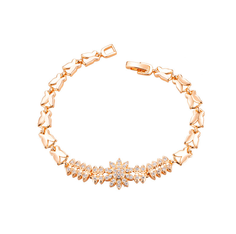 Wholesale Colored oval zircon diamond encrusted bracelet