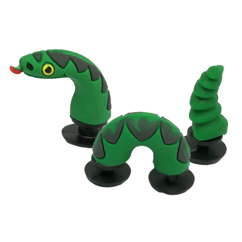 Wholesale 5pcs Cartoon dragon snake marine animal 3D hole shoes shoe accessories