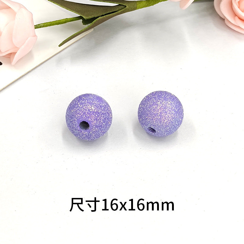 Wholesale 100pcs/pack Sparkling Powder 16mm Round Beads DIY Acrylic Beads