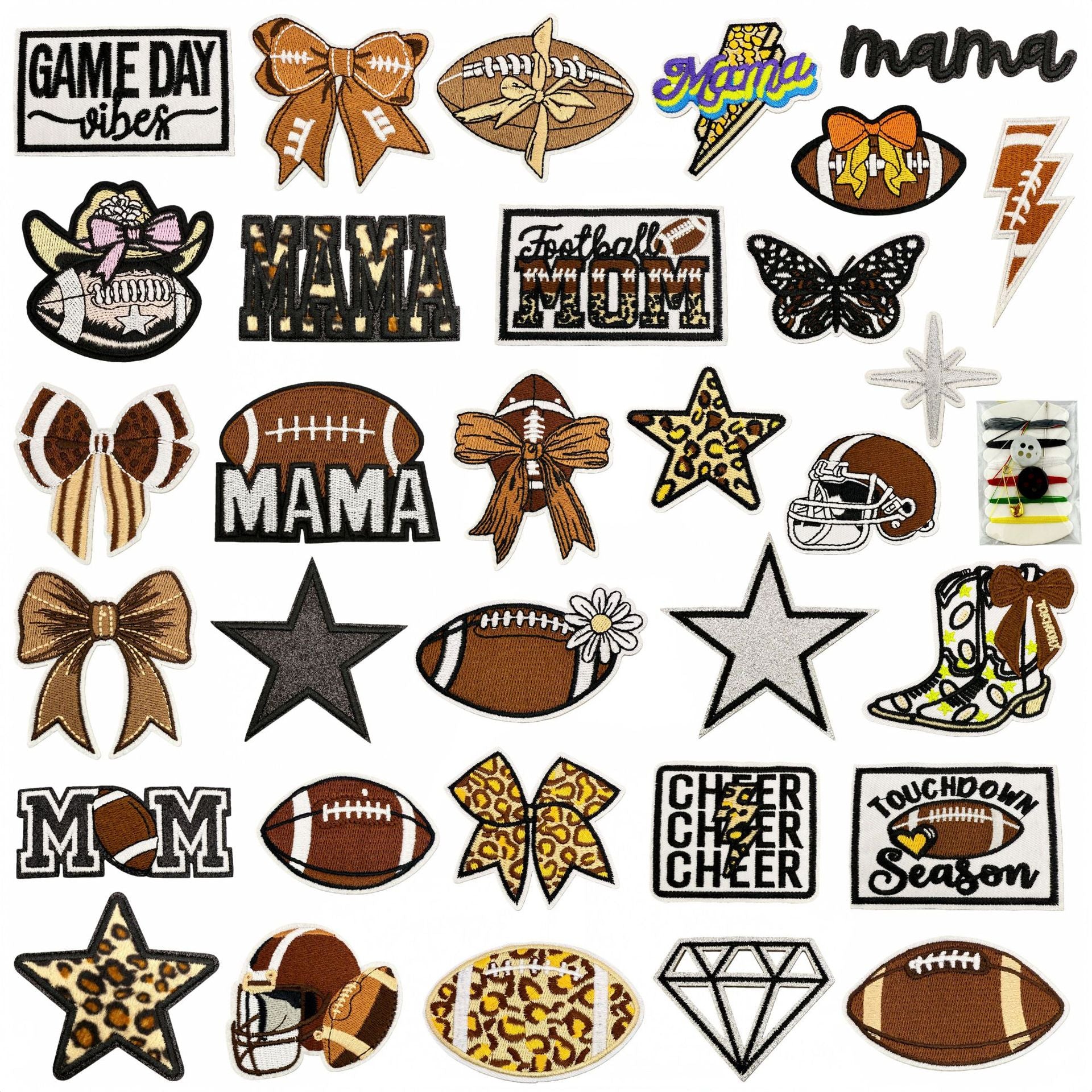 Wholesale Trendy Cartoon Rugby Embroidered Iron On Patches Leopard Print Decorative Applique DIY Craft Accessory
