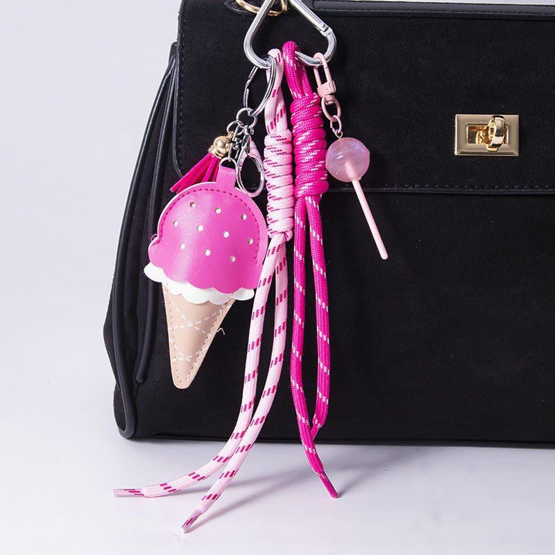 Wholesale Ice cream pendant mini lollipop bag charm