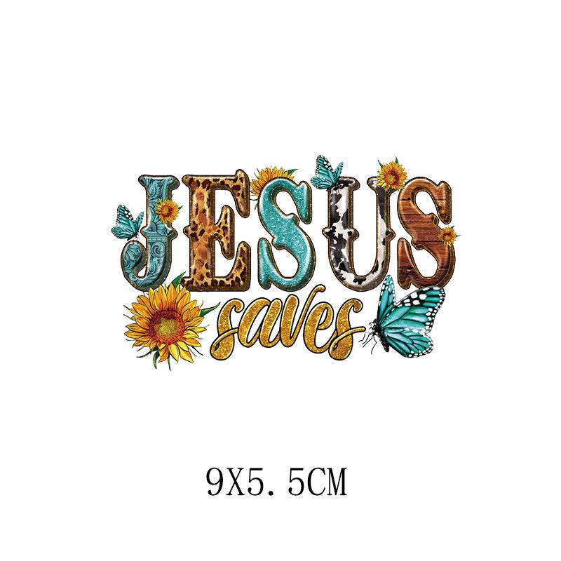 Wholesale  5pcs/pack   Sunflower letter heat transfer sticker pattern     UV DTF Ready to Press Transfers Wraps