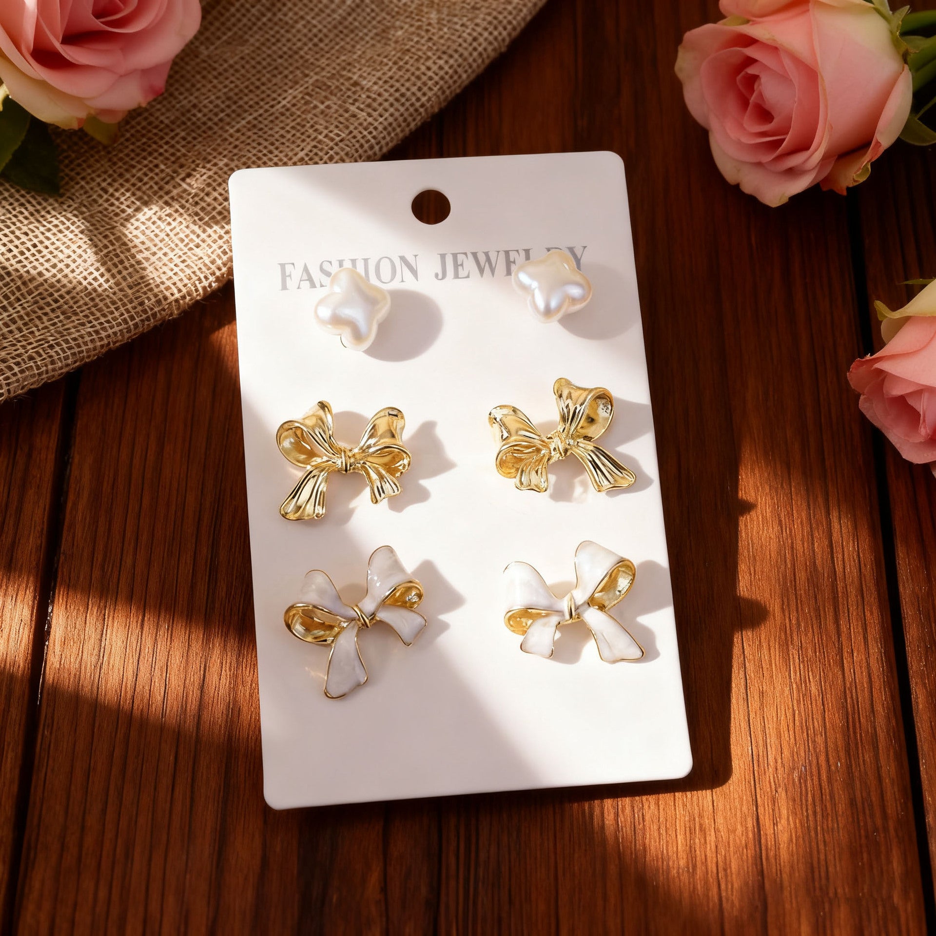 Wholesale Valentine' s Day Love Bow  Acrylic Earrings