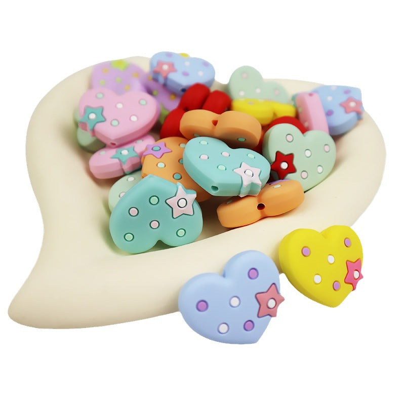Wholesale 10PCS Love Pattern Cartoon Silicone Beads