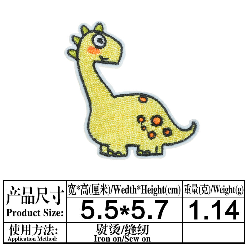 Wholesale Stylish Dinosaur Twill Embroidered Patch Iron On Applique For DIY Clothing And Bag Decoration
