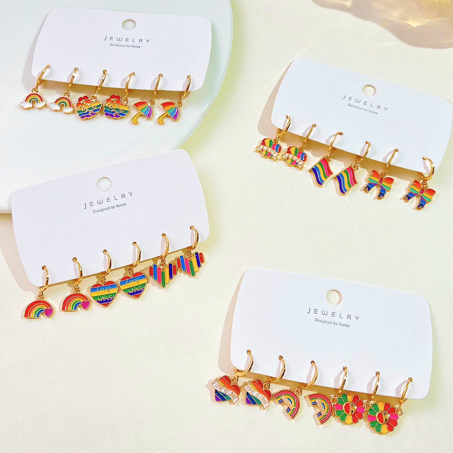 Wholesale Rainbow Alloy Earring Set