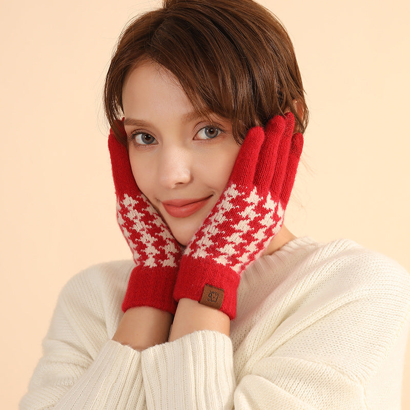 Wholesale Winter Red Warm Touch Screen Gloves