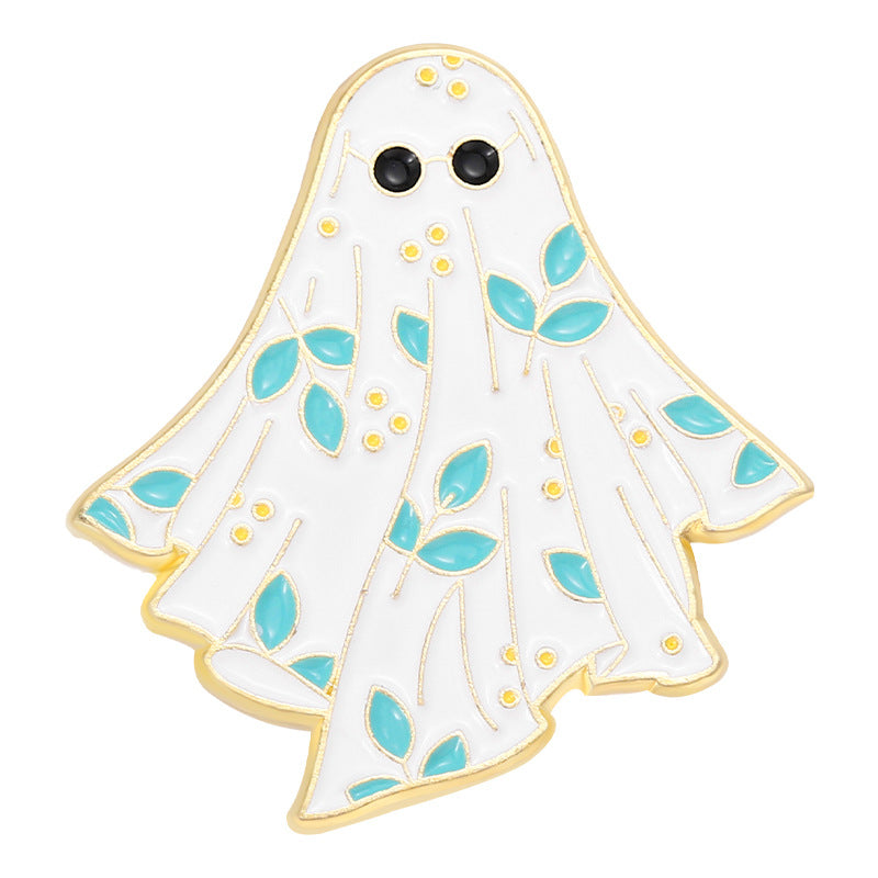 Wholesale Maple Leaf Ghost Halloween Horror Ghost Alloy Brooch