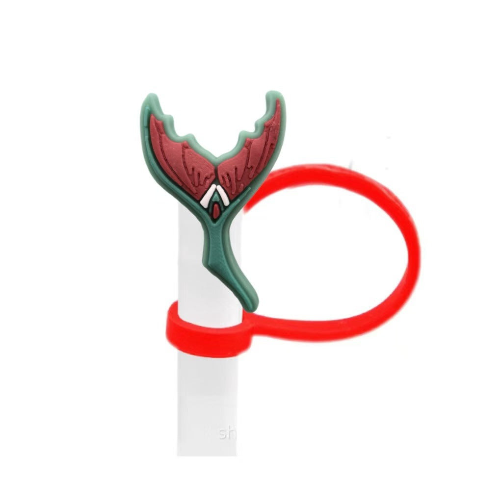 Wholesale 10pcs Cute Mermaid Cartoon Silicone Straw Cap