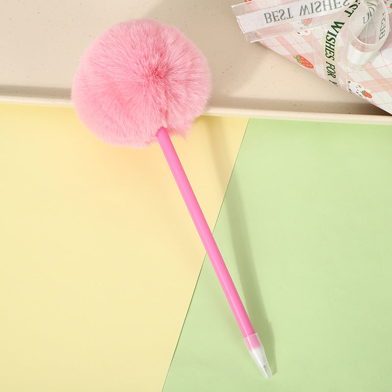 Wholesale Candy Color Hair Ball Pens