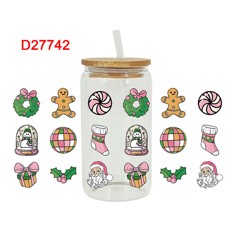 Wholesale Christmas Snowman Bell Series 16oz Cup UV DTF Wraps