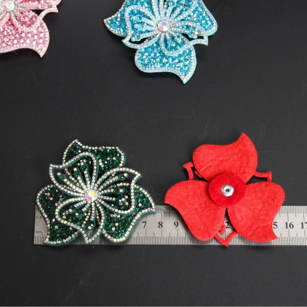 Wholesale 10pcs Rhinestone sequin floral embroidery DIY Patches